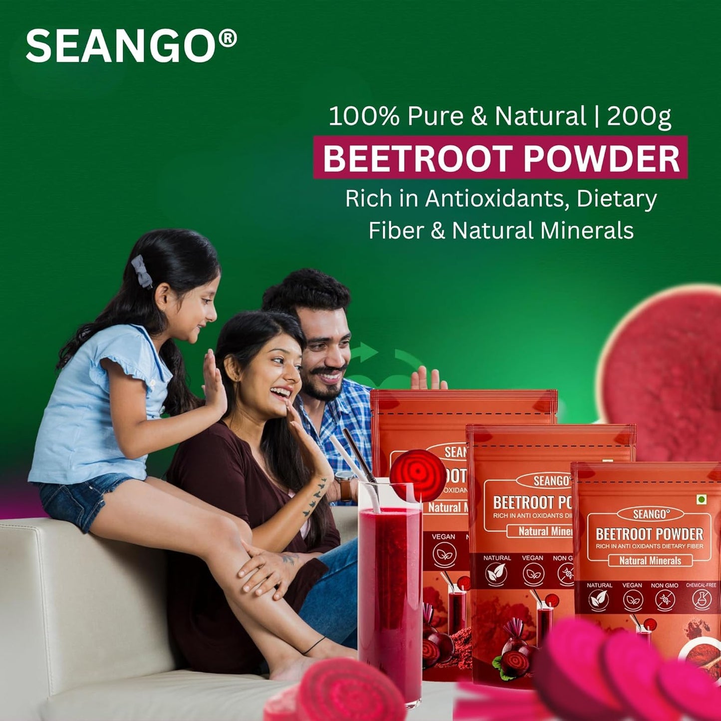 SEANGO® Sea Buckthorn Dried Berries with Beetroot Powder Combo (100+200g)