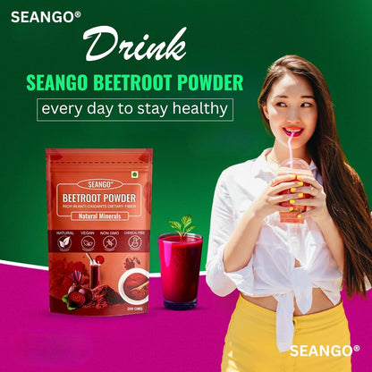 SEANGO Himalayan Pure Sea Buckthorn Premium Dry Berries Powder 100g & Beetroot Powder 200g (combo)
