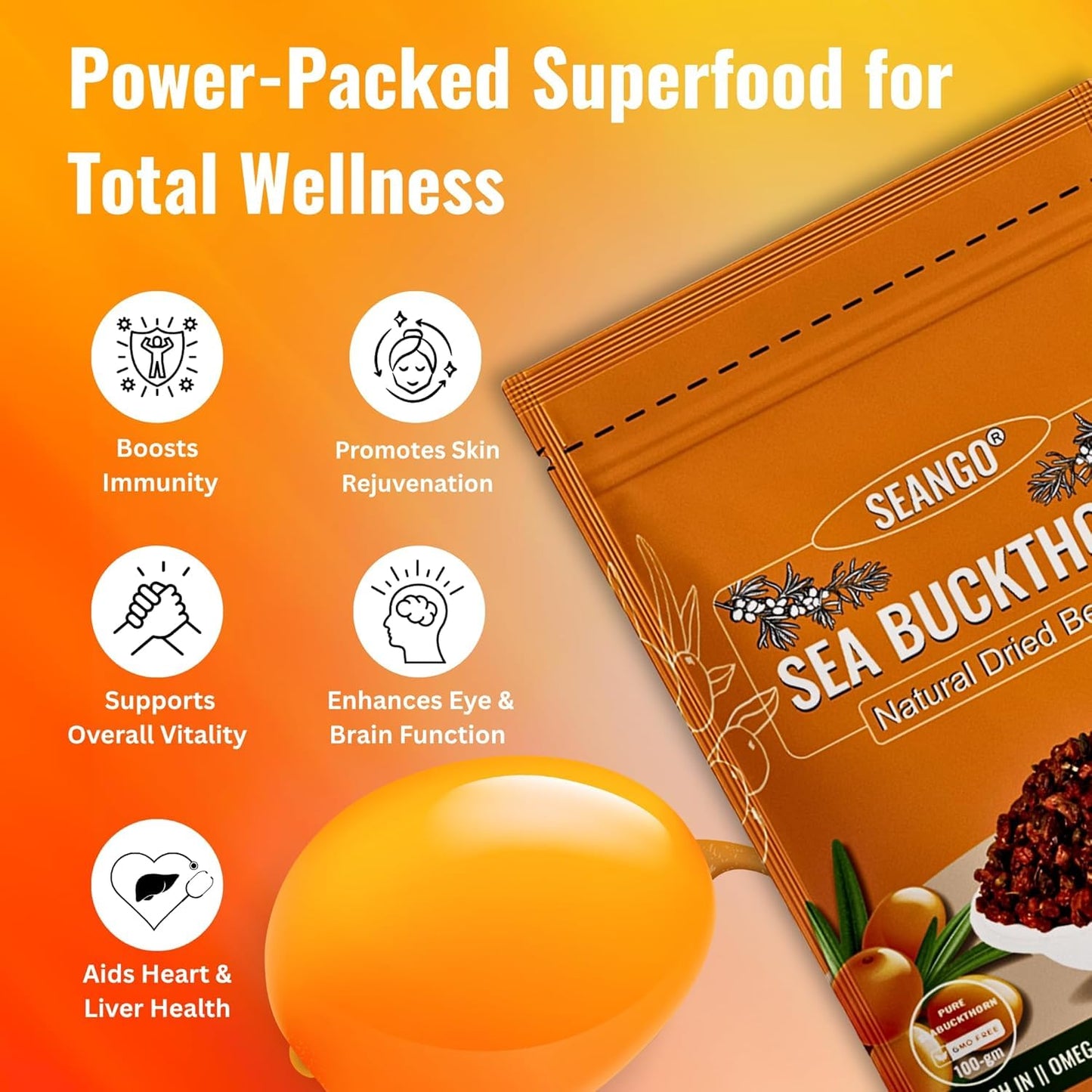 SEANGO® Sea Buckthorn Dried Berries with Beetroot Powder Combo (100+200g)