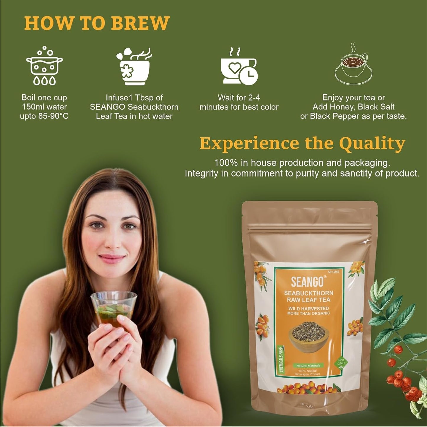 SEANGO Seabuckthorn Raw Leaf Tea