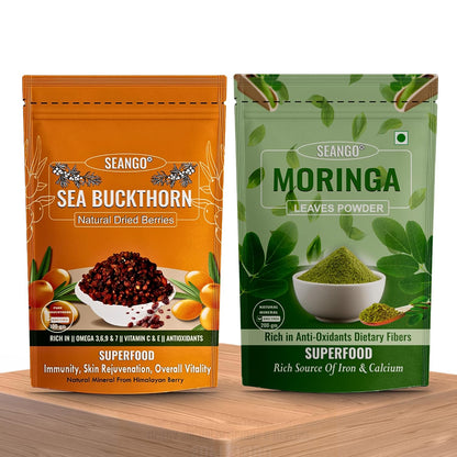 SEANGO® Sea Buckthorn Dried Berries,with Moringa Powder (100+100g)