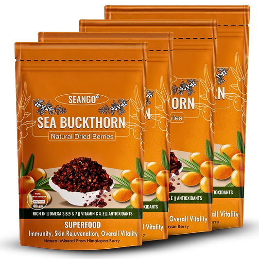 SEANGO® Sea Buckthorn Natural Dried Berries – Himalayan Superfood,100g (pack of-4)