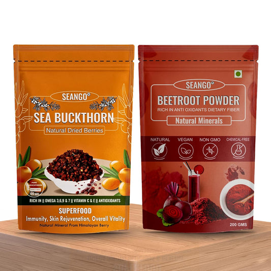 SEANGO® Sea Buckthorn Dried Berries with Beetroot Powder Combo (100+200g)