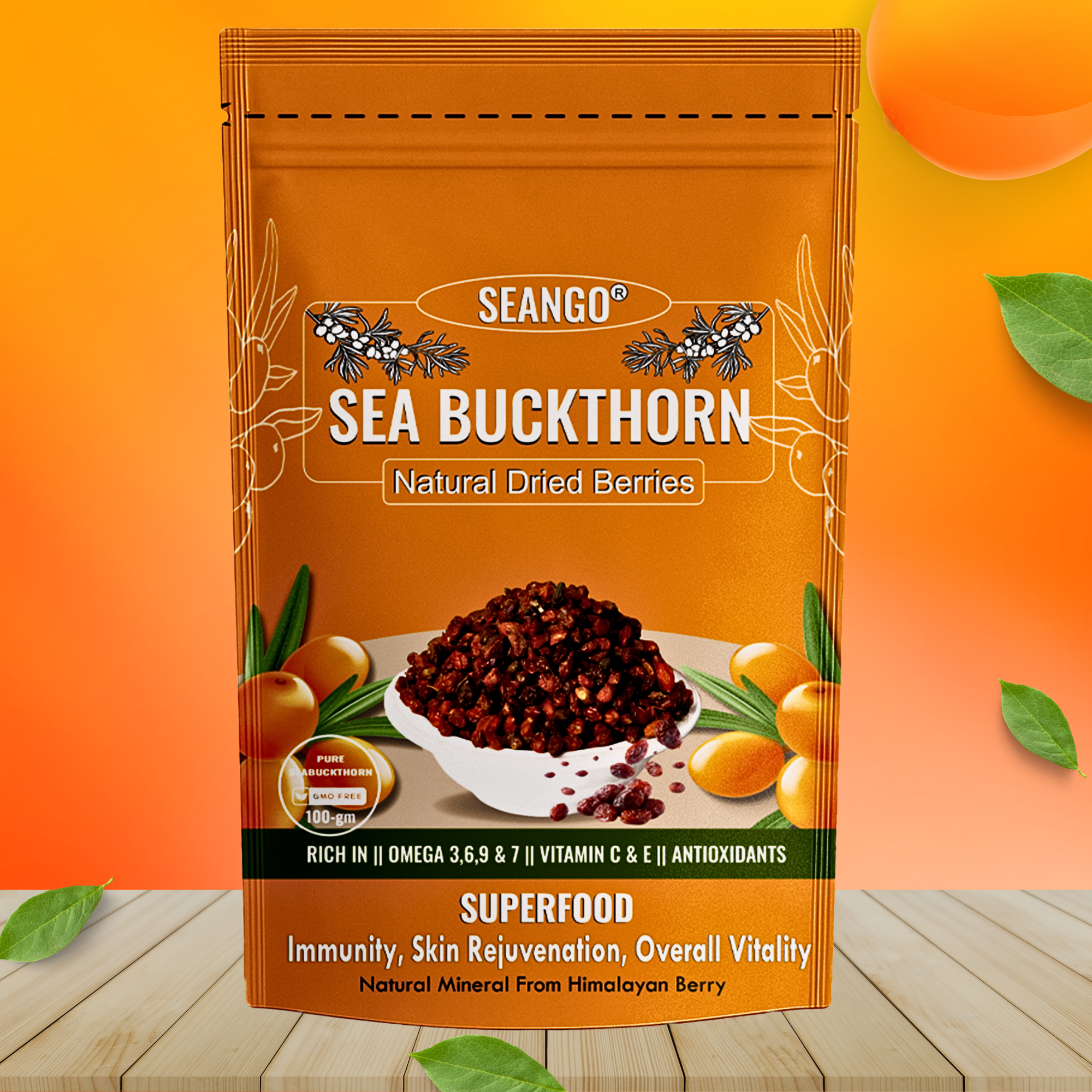 Seango Dry Sea Buckthorn Berries healthy snack Delhi