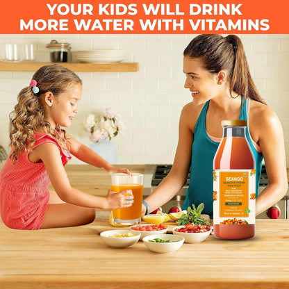 SEANGO® Himalayan Sea Buckthorn Pulp 300ml|pure & natural |Natural Vitamin C,Omega 3 6 7 9, Antioxidants|Immunity, Skin Glow & Gut Health| pure Juice Seabuckthorn (Pack of1)