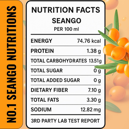 SEANGO® Himalayan Sea Buckthorn Pulp Concentrate 300ml | Cold-Pressed | Amino acids| Flavonoids  | Natural Vitamin C | Omega 3, 6, 7 ,9, |Antioxidants | Immunity Booster|Skin Glow & Gut Health Support | Seabuckthorn Juice pack -2