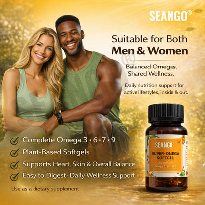 SEANGO® Sea Buckthorn For Healthy Heart, Immunity Power, Skin Care & Body Detox, Natural Herbal Nutrition Supplement, softgel- 30 Capsules