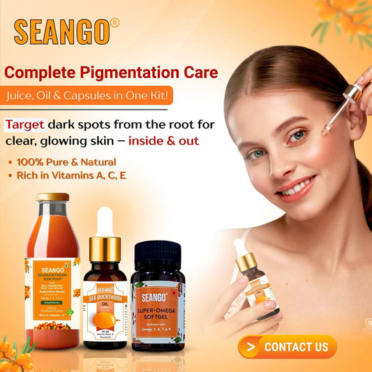 SEANGO® Sea Buckthorn For Healthy Heart, Immunity Power, Skin Care & Body Detox, Natural Herbal Nutrition Supplement, softgel- 30 Capsules